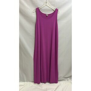 J. Jill Wearever Magenta Purple Rayon Stretch Tank Maxi Dress Womens Large L